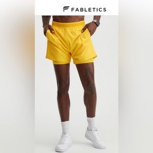 NWT Fabletics The Fundamental Short (Lined), Vintage Yellow, XL / 7 in